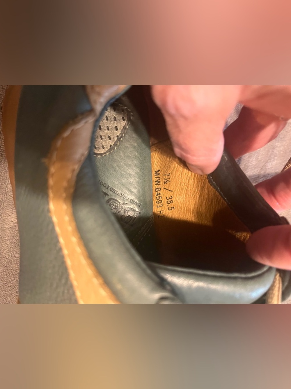 Born Green Leather Sneaker with Tan Trim - Picture 8 of 8